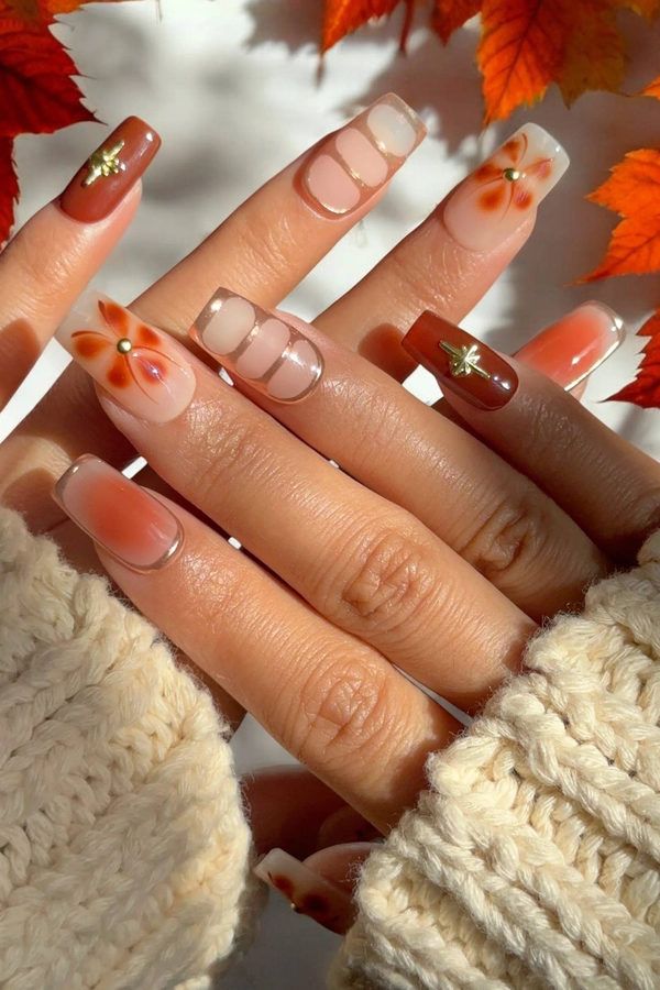 November Nails Terracotta Aura Charms