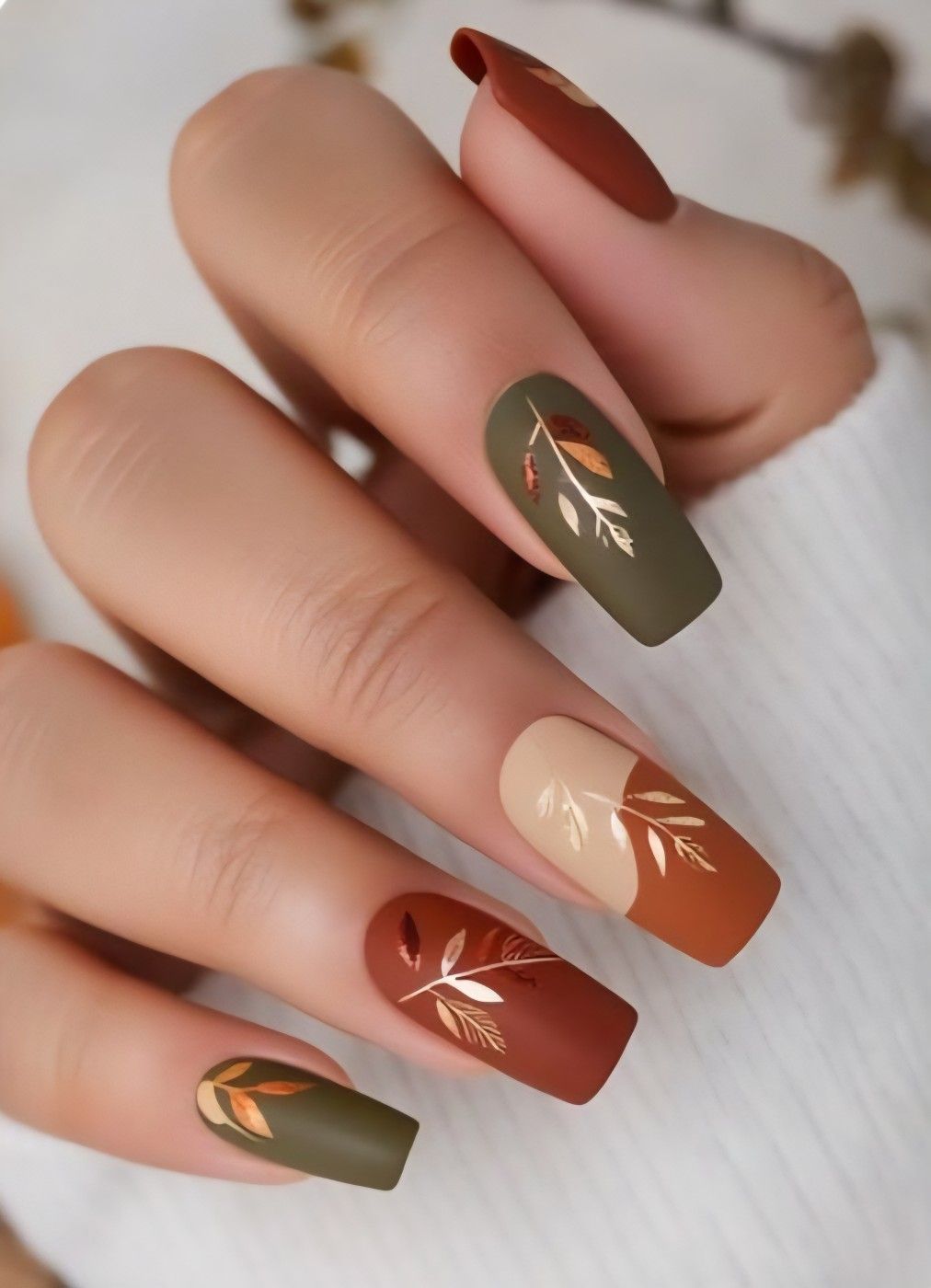 Olive Fall Nails