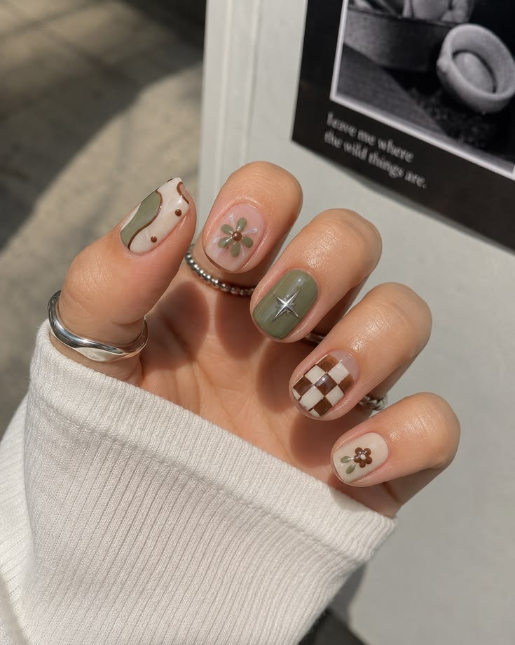 Olive Green Nails