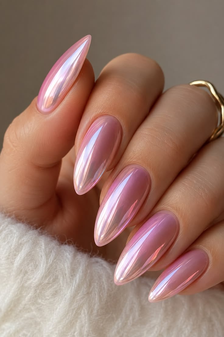 Pink Chrome Dream Nails