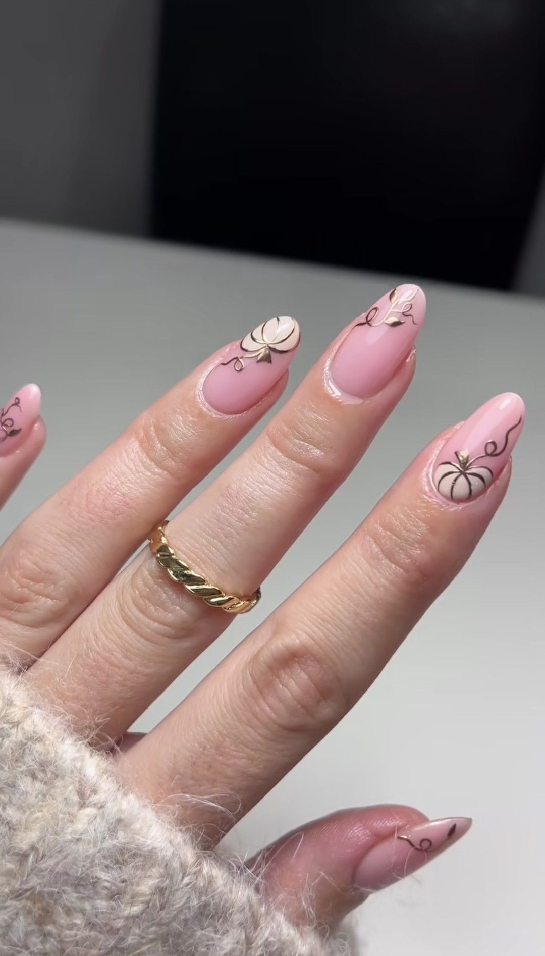 Pink Pumpkin Nails