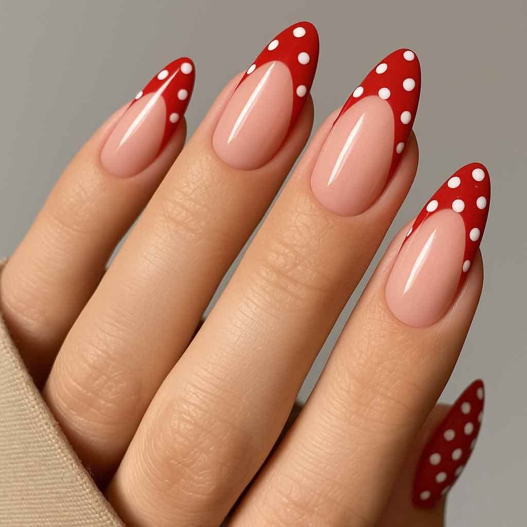 Polka Dot French Tip Nails (2)