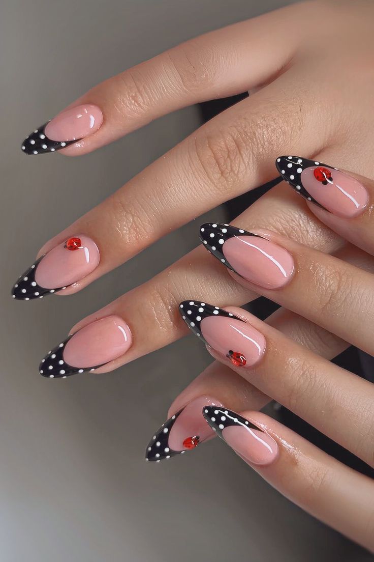 Polka Dot French Tip Nails