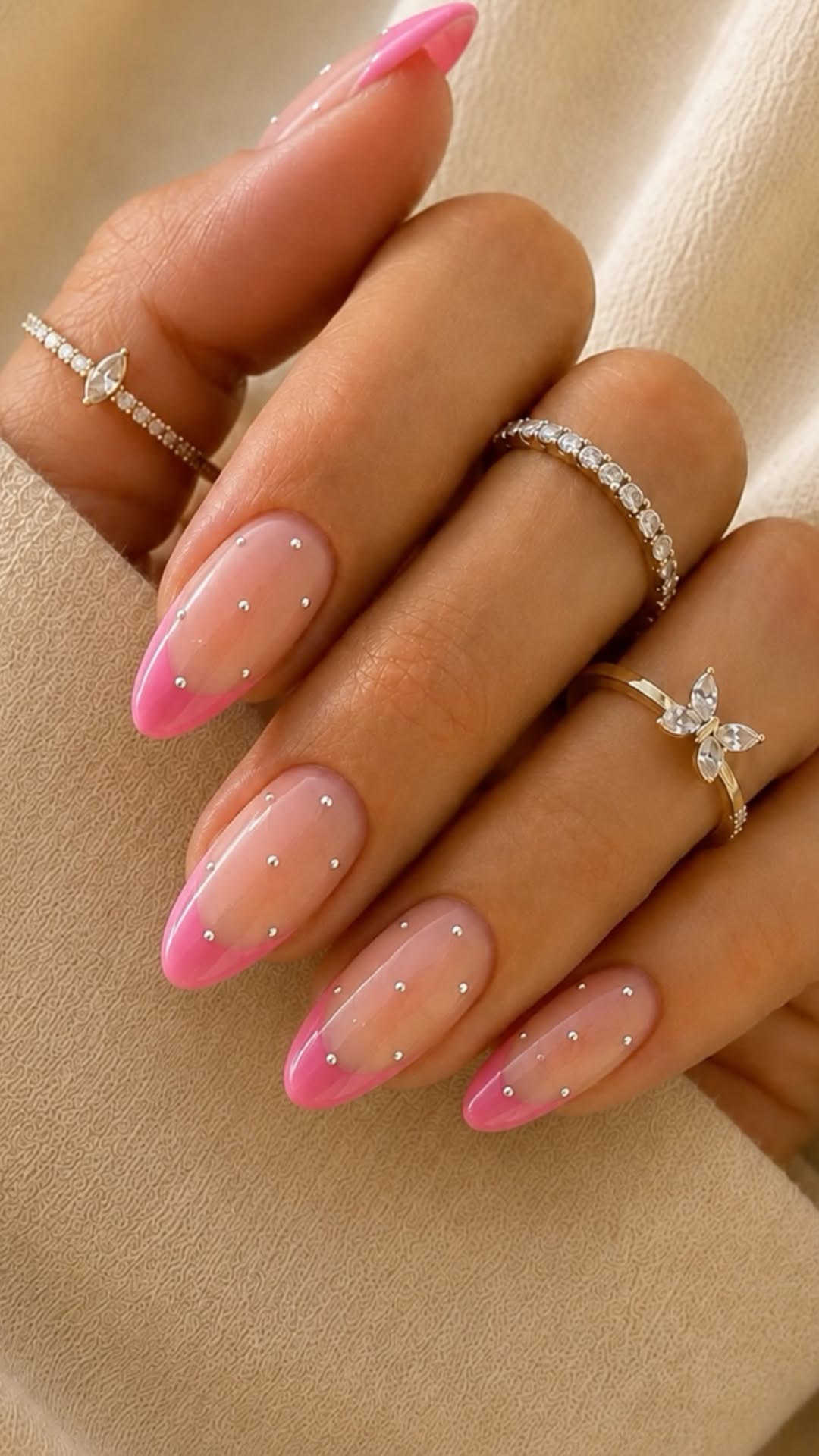 Pretty Pink French Tip Nails