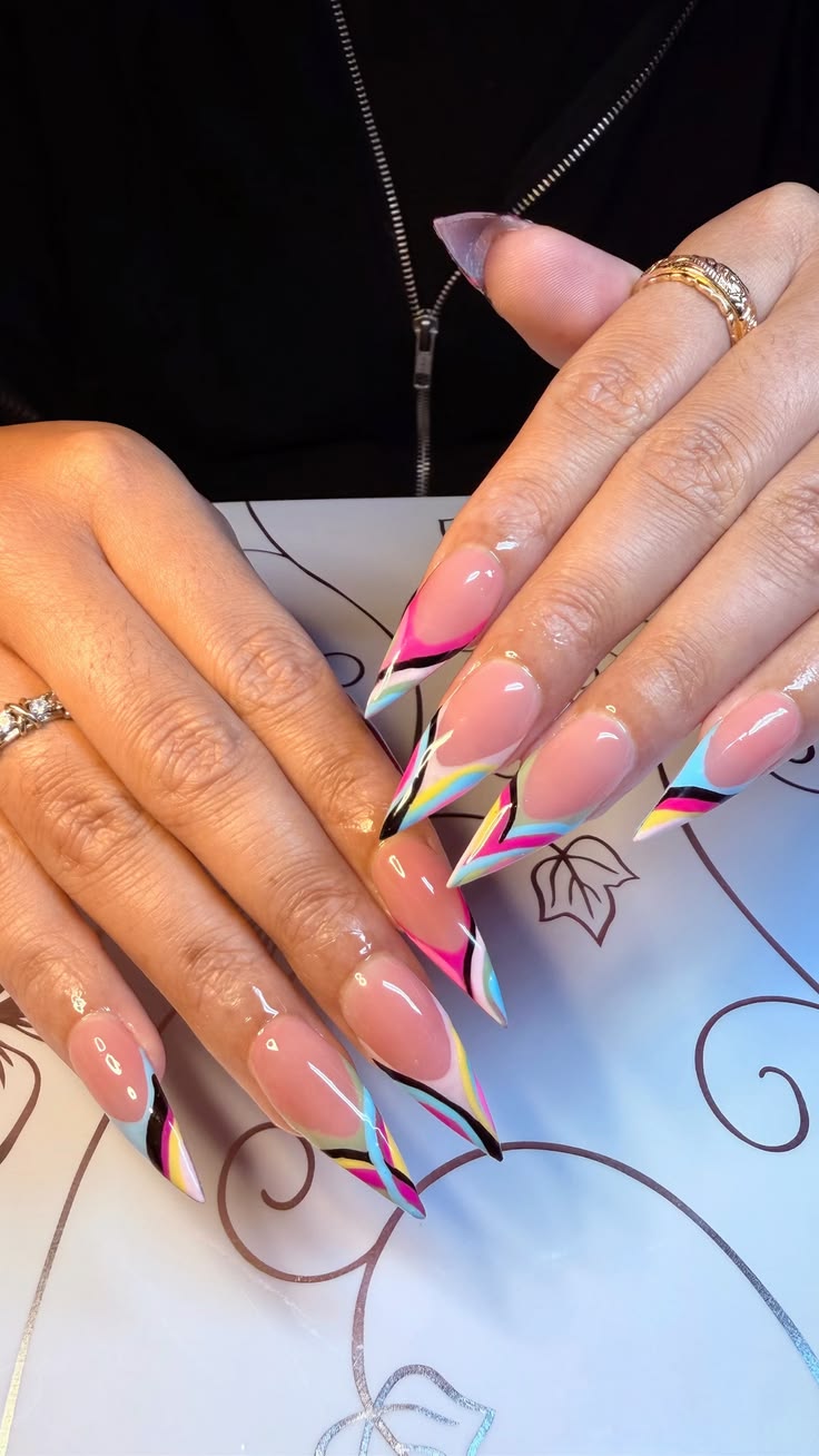 Colorful Pucci Nail Ideas for Fashion Lovers