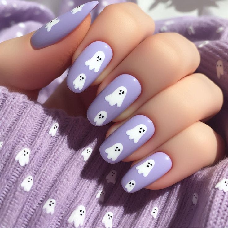 Purple Ghost Nails