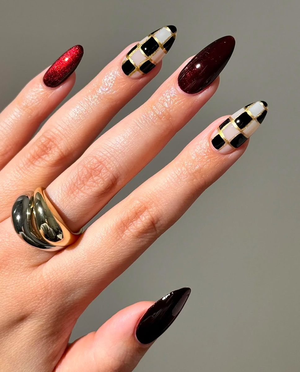 Red & Black Fall Nails