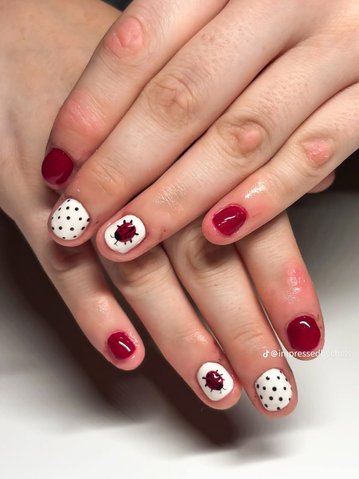 Red Cherry Dot Nails