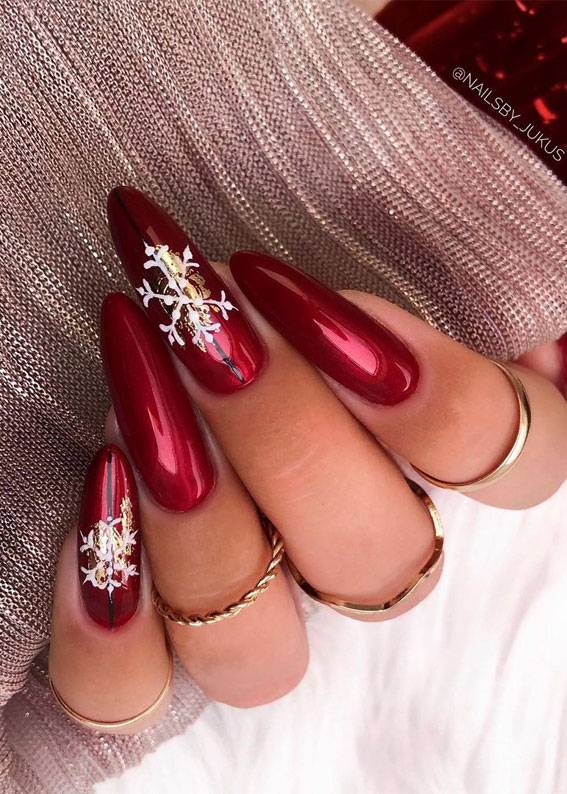 Red Coffin Christmas Nails