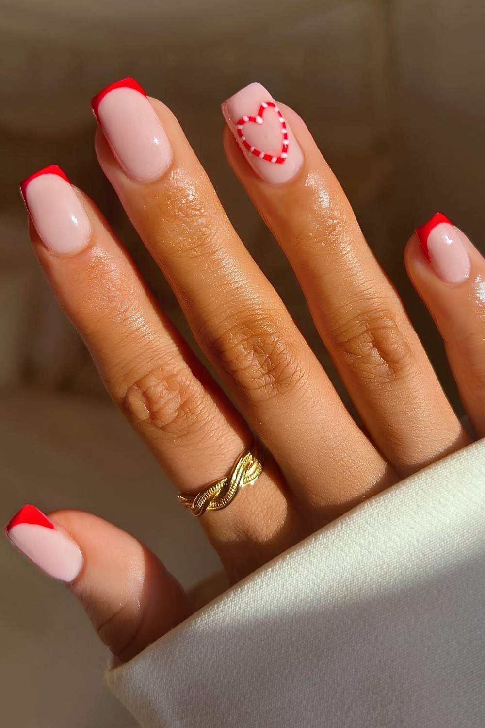 Red French Candy Nails