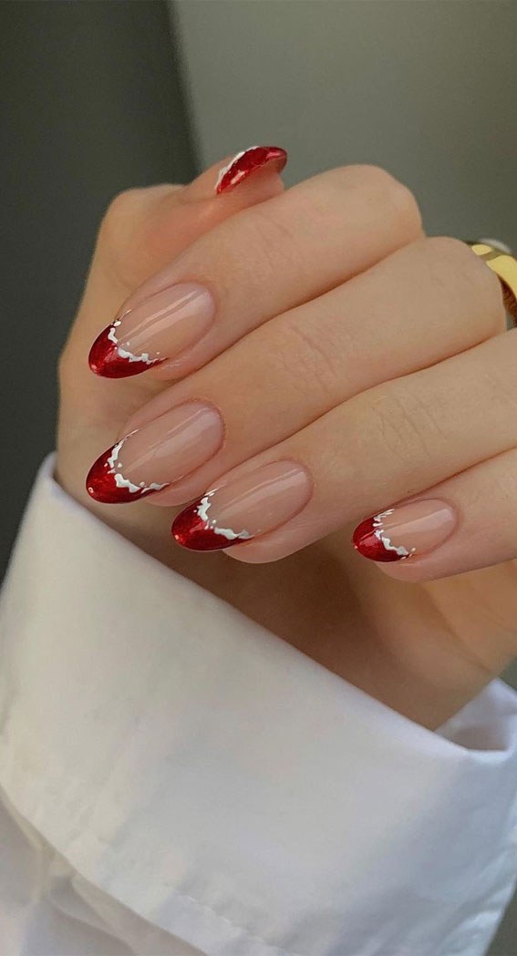 Red French Tip Nails