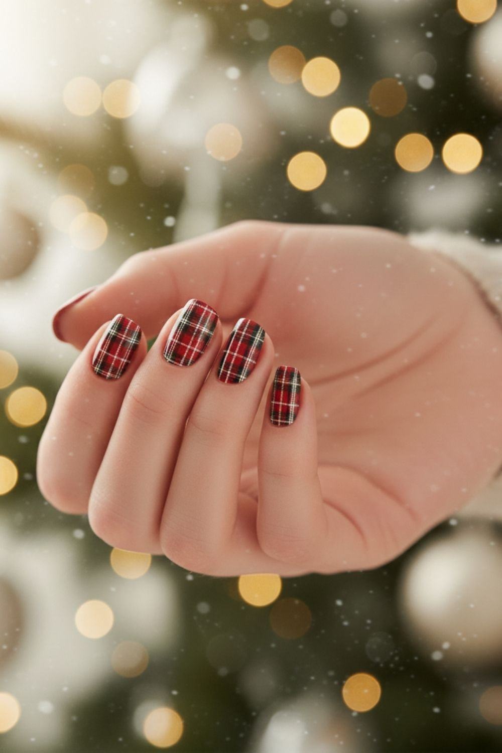 Red Plaid Easy Nails