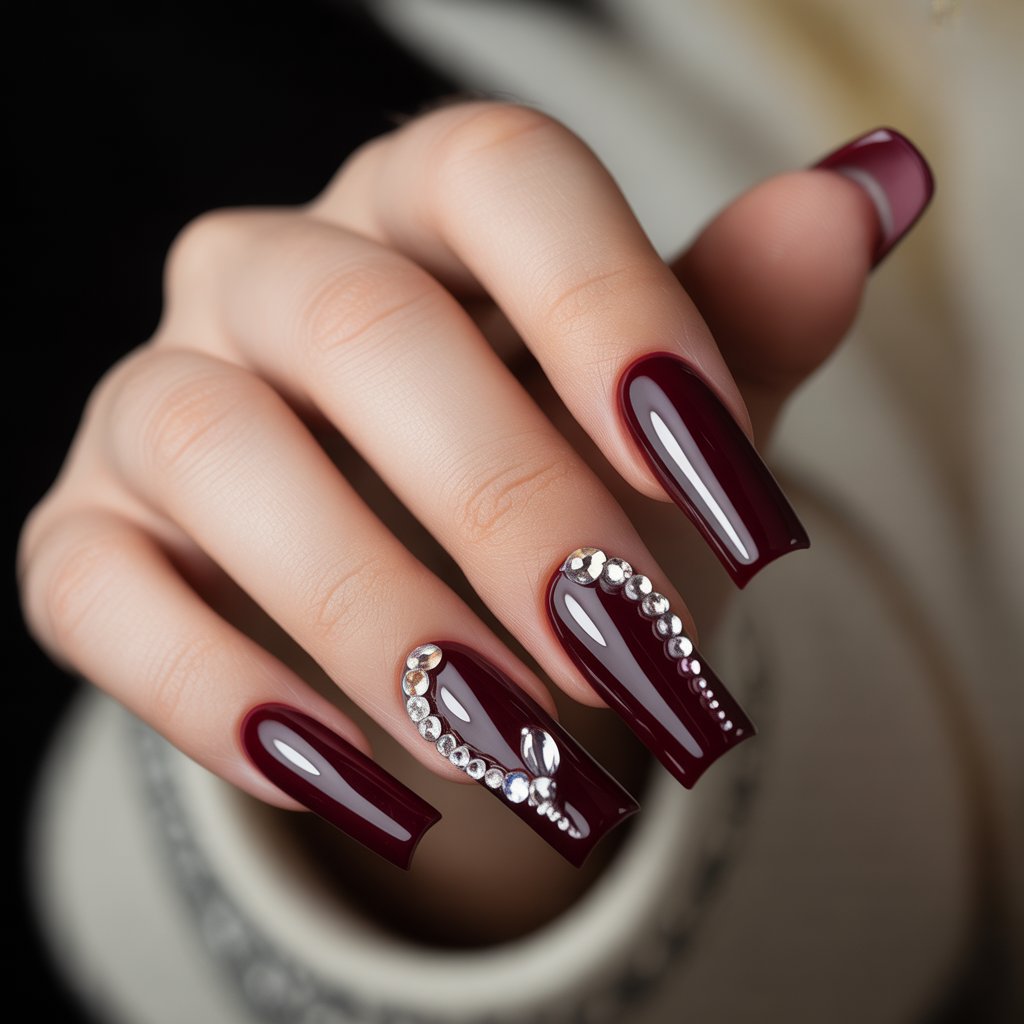 Nails with Rhinestones