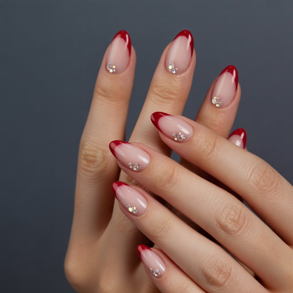 Black Nails With Rhinestones