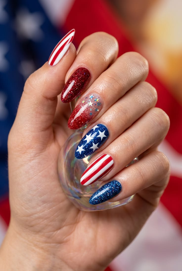 Short 4th Of July Nails (11)