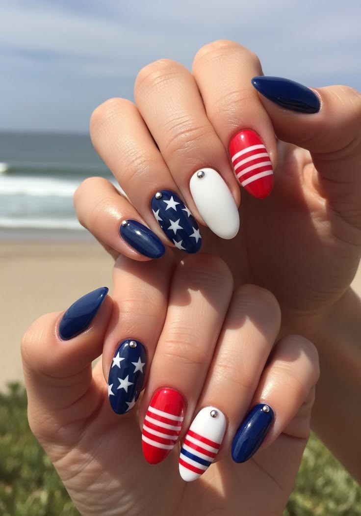 Short 4th Of July Nails (19)