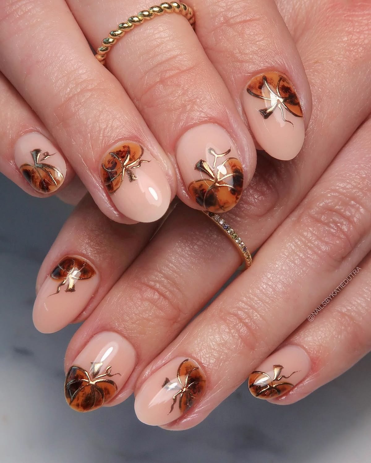 Short Pumpkin Nails