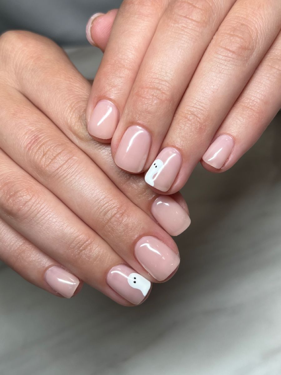 Simple Ghost Nails
