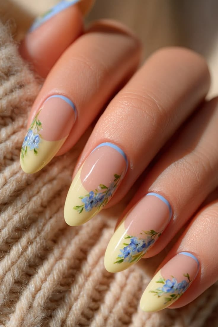 Soft Pastel Floral Nails