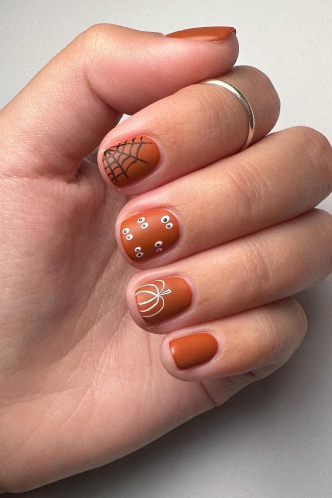 Spooky Pumpkin Nails