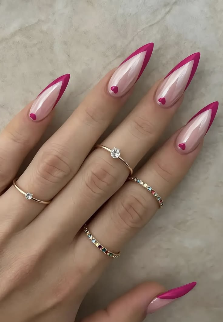 Stiletto French Tip Nails (1)