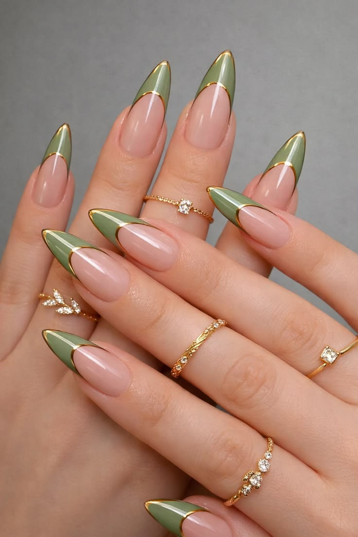 Stiletto French Tip Nails (5)