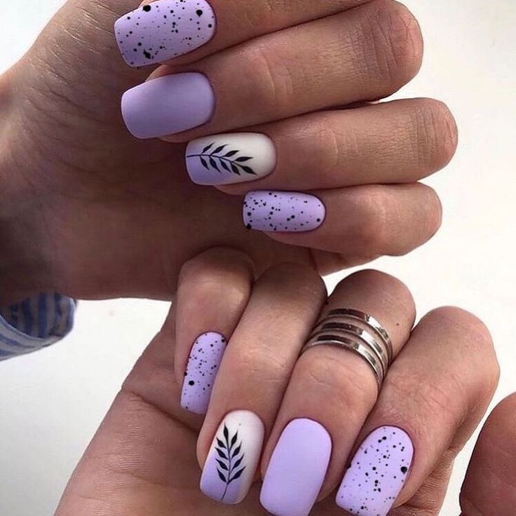 Summer nails 2025 - elegant lavender and white French tip nail art with matte finish and bokeh background for sophisticated summer manicures