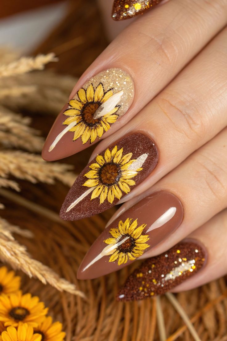 Sunflower Fall Nails