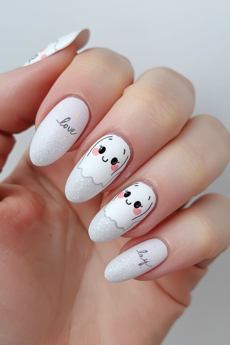 Sweet Ghost Nails