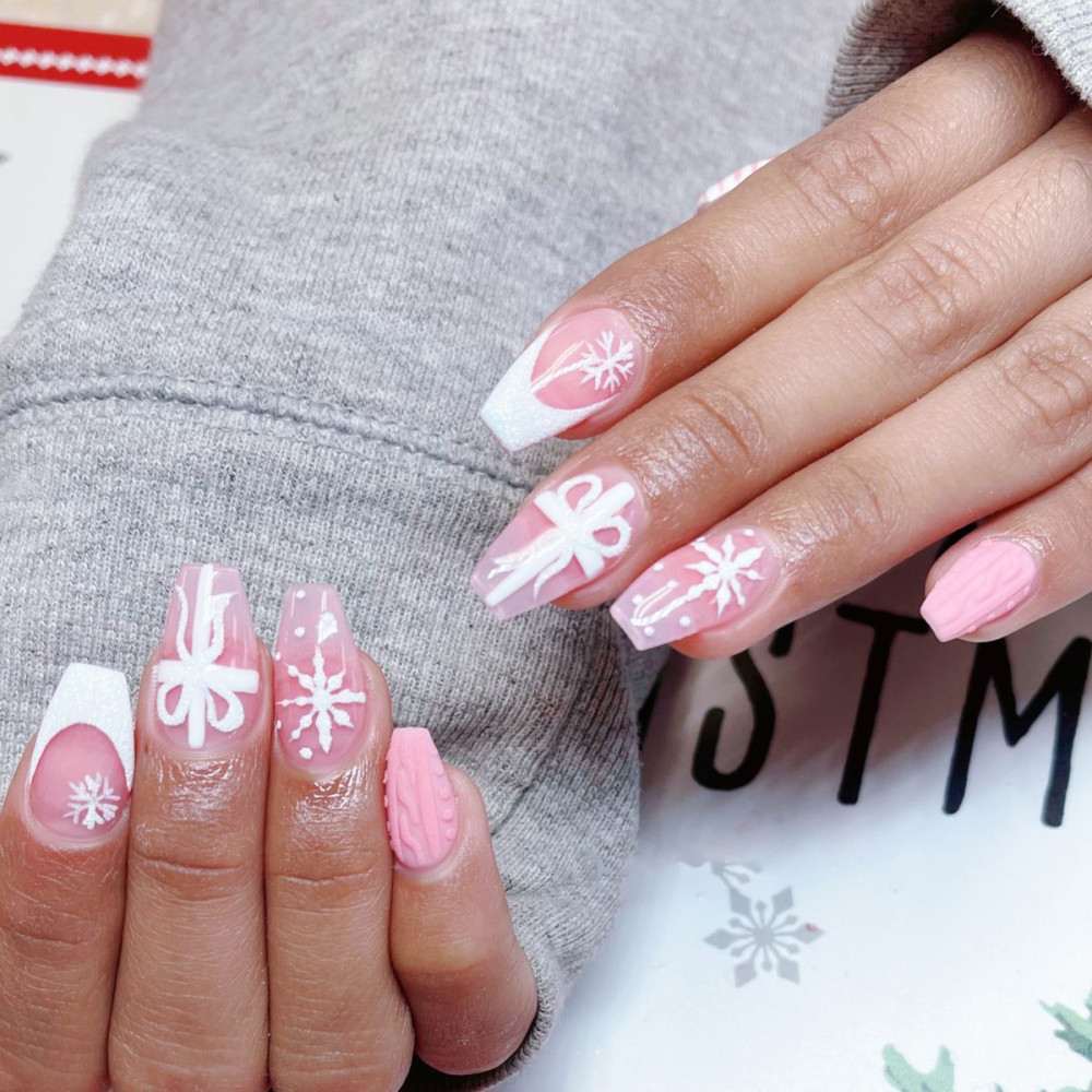 Sweet Pink Present Nails