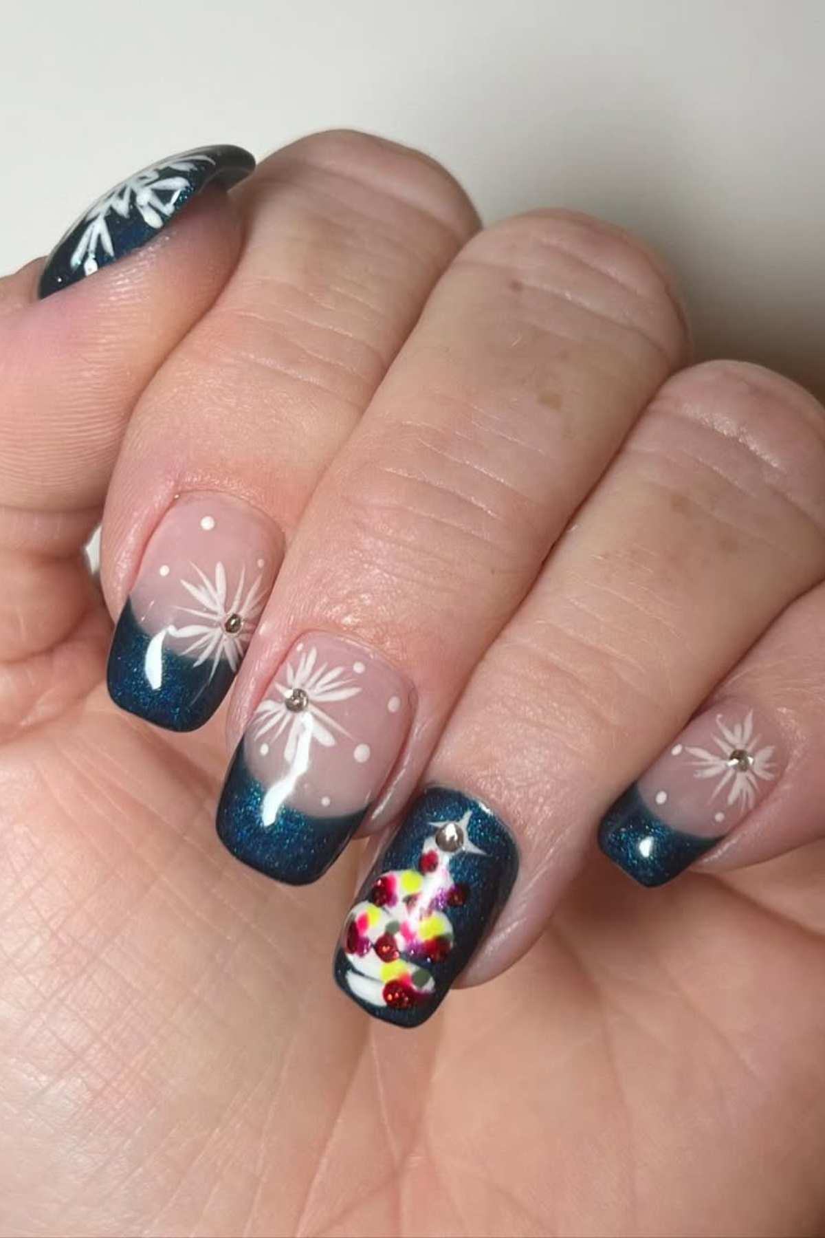 Teal French Ornament Tree Nails