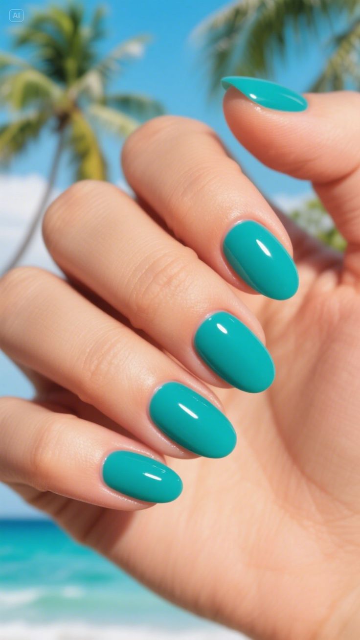 Teal Nail Designs (12)