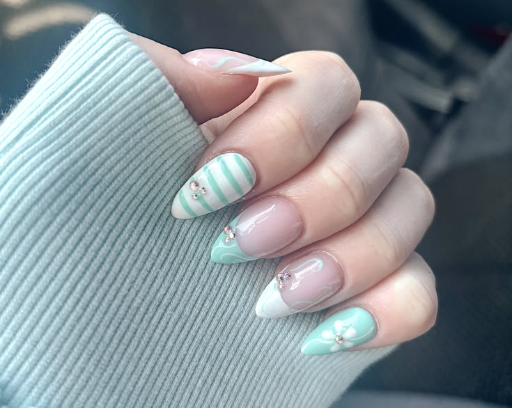 Teal Nail Designs (13)