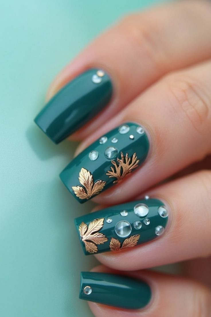Teal Nail Designs (14)
