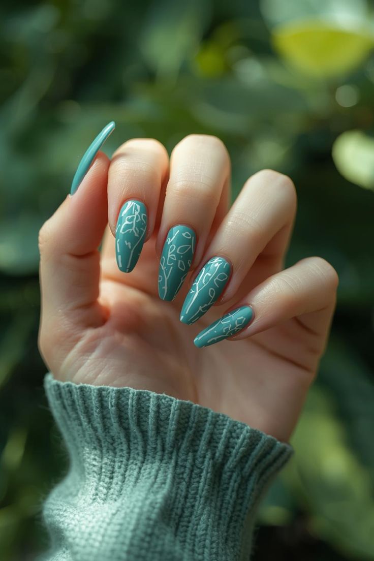 Teal Nail Designs (5)