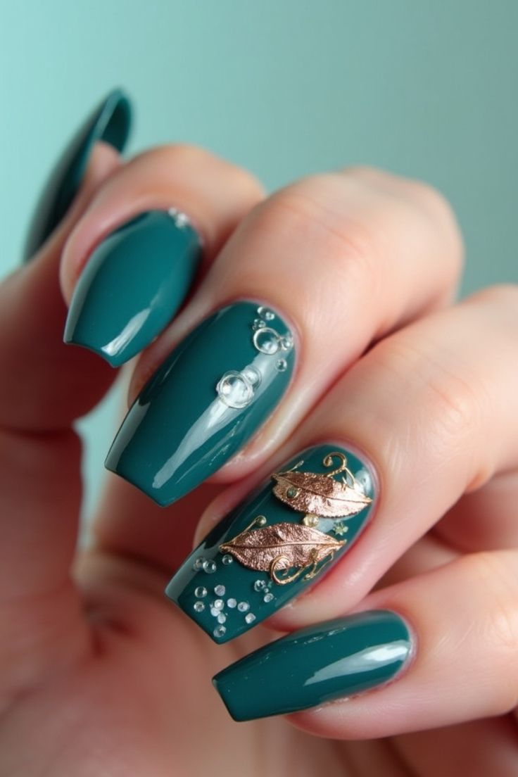 Teal Nail Designs (9)