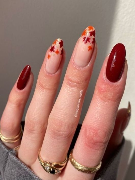 Thanksgiving Nails Maple Tips