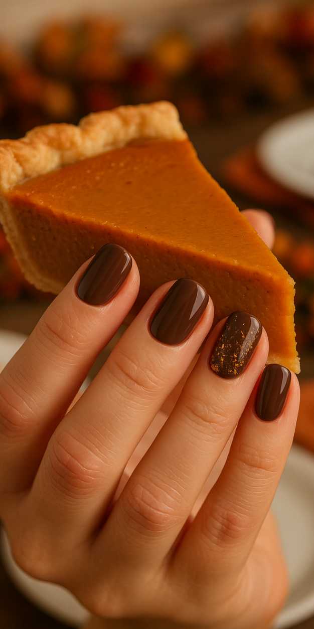 Thanksgiving Nails Pie Chocolate