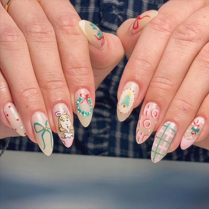 Whimsical Pastel Character Cute Nails