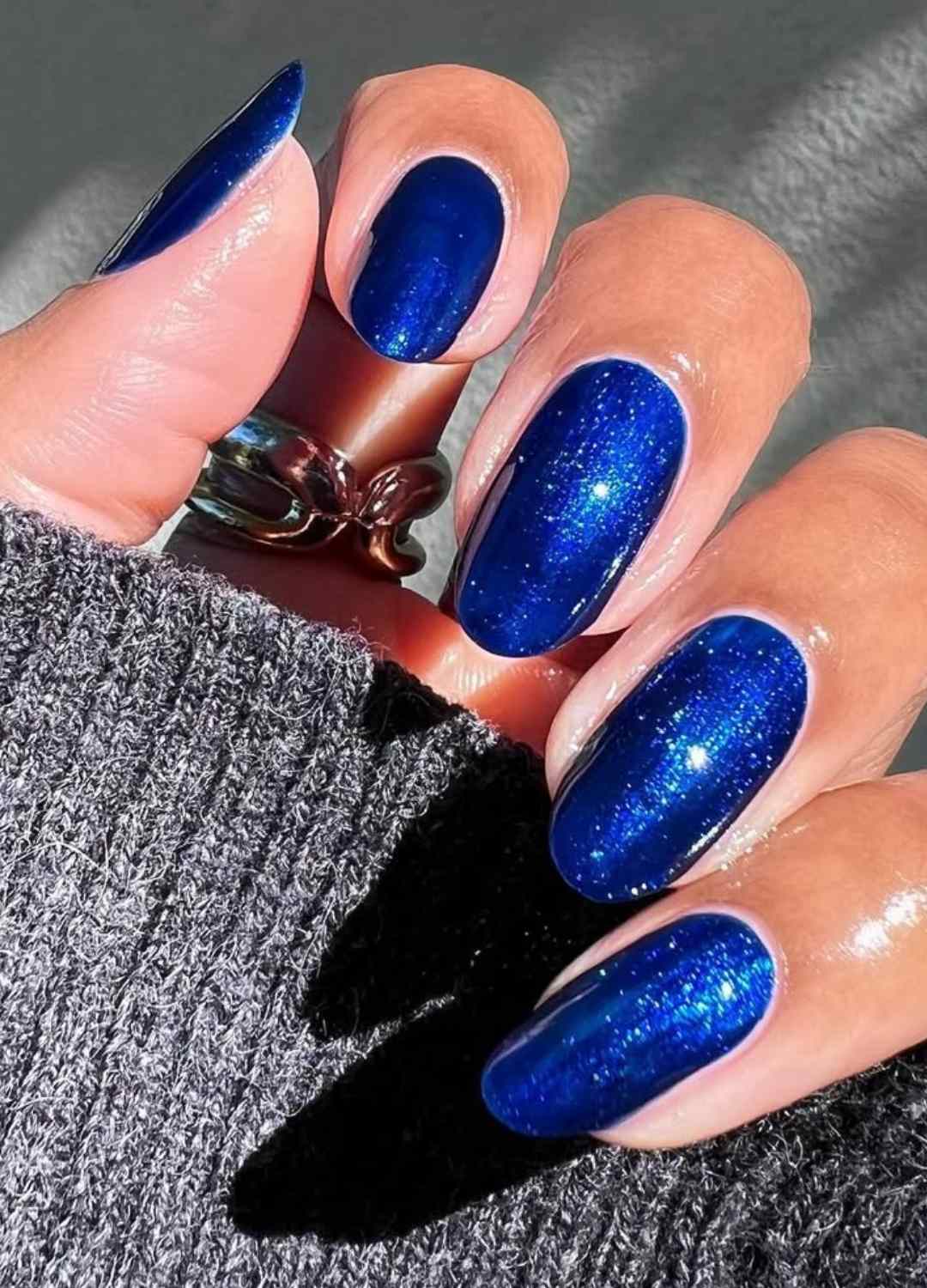 Winter Blue Holiday Nails