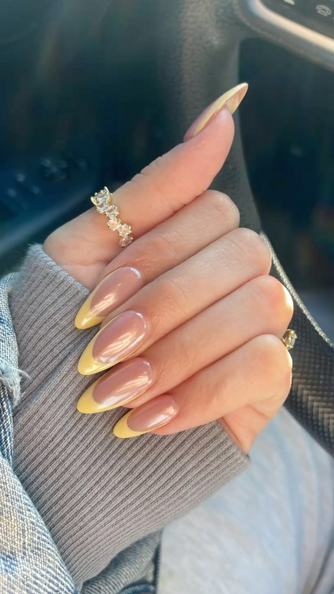 Yellow Chrome Nails